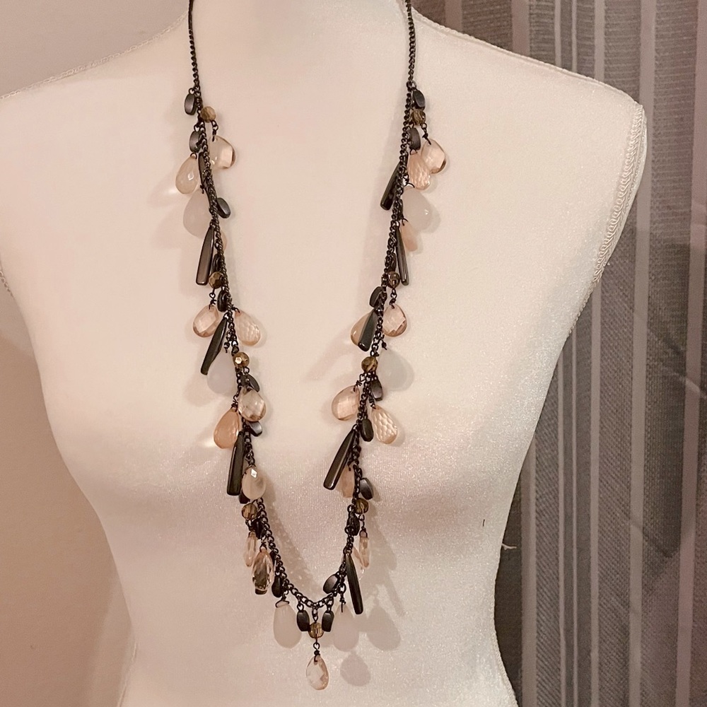 Beautiful Blush pink long beaded necklace